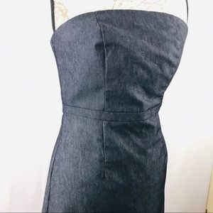 Merona Strapless dark blue denim Dress 4 Lined